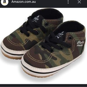 Camo Infant Shoes with Black Laces Size 3